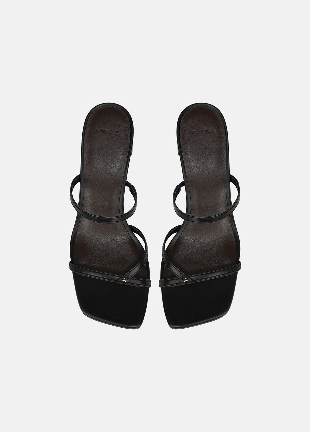 Ona Leather Heeled Sandal in Shoes - BLACK | VINCE Sale