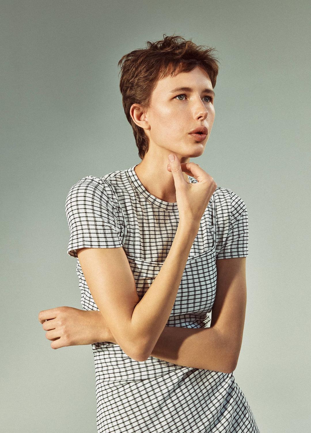 Checked Smocked Tank Dress in Dresses & Skirts - BLACK COMBO | VINCE Sale