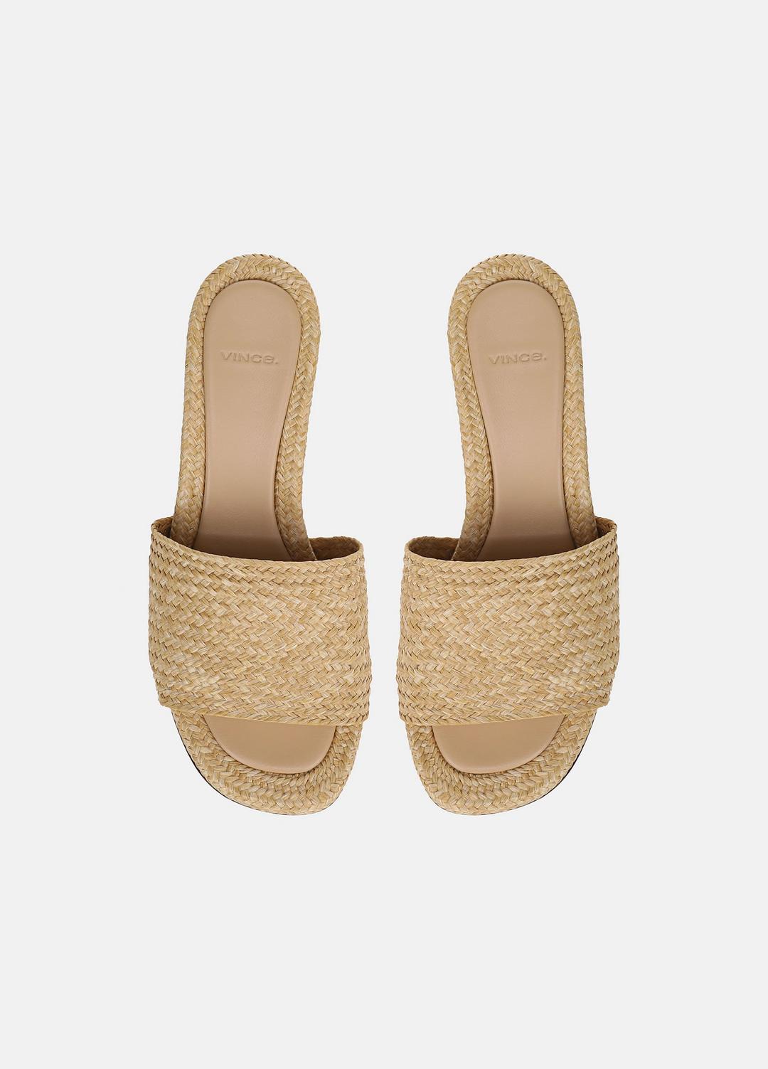 Ariana Raffia Heeled Sandal in Shoes - TOASTED WHEAT | VINCE Sale