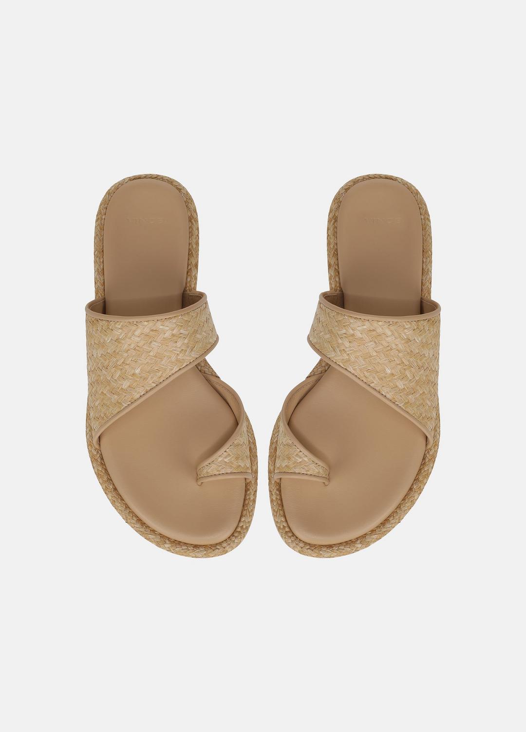 Lukas Raffia Sandal in Shoes - TOASTED WHEAT | VINCE Sale
