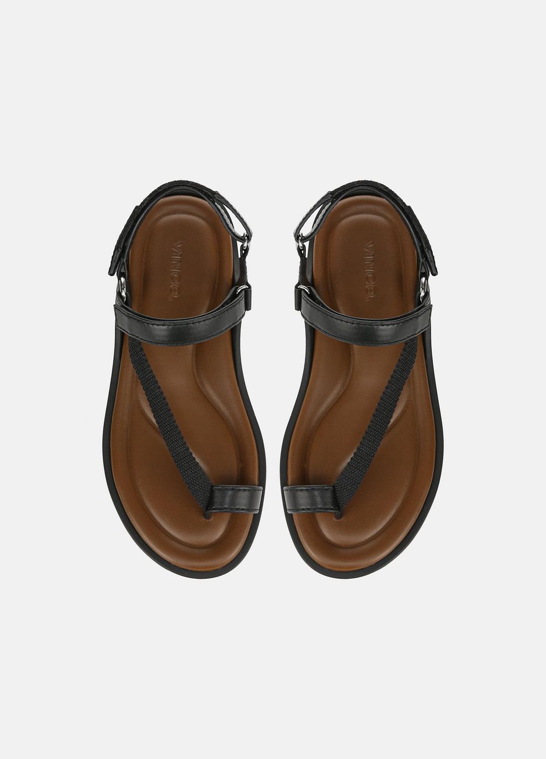 Summer Leather & Canvas Sandal in Shoes - BLACK | VINCE Sale