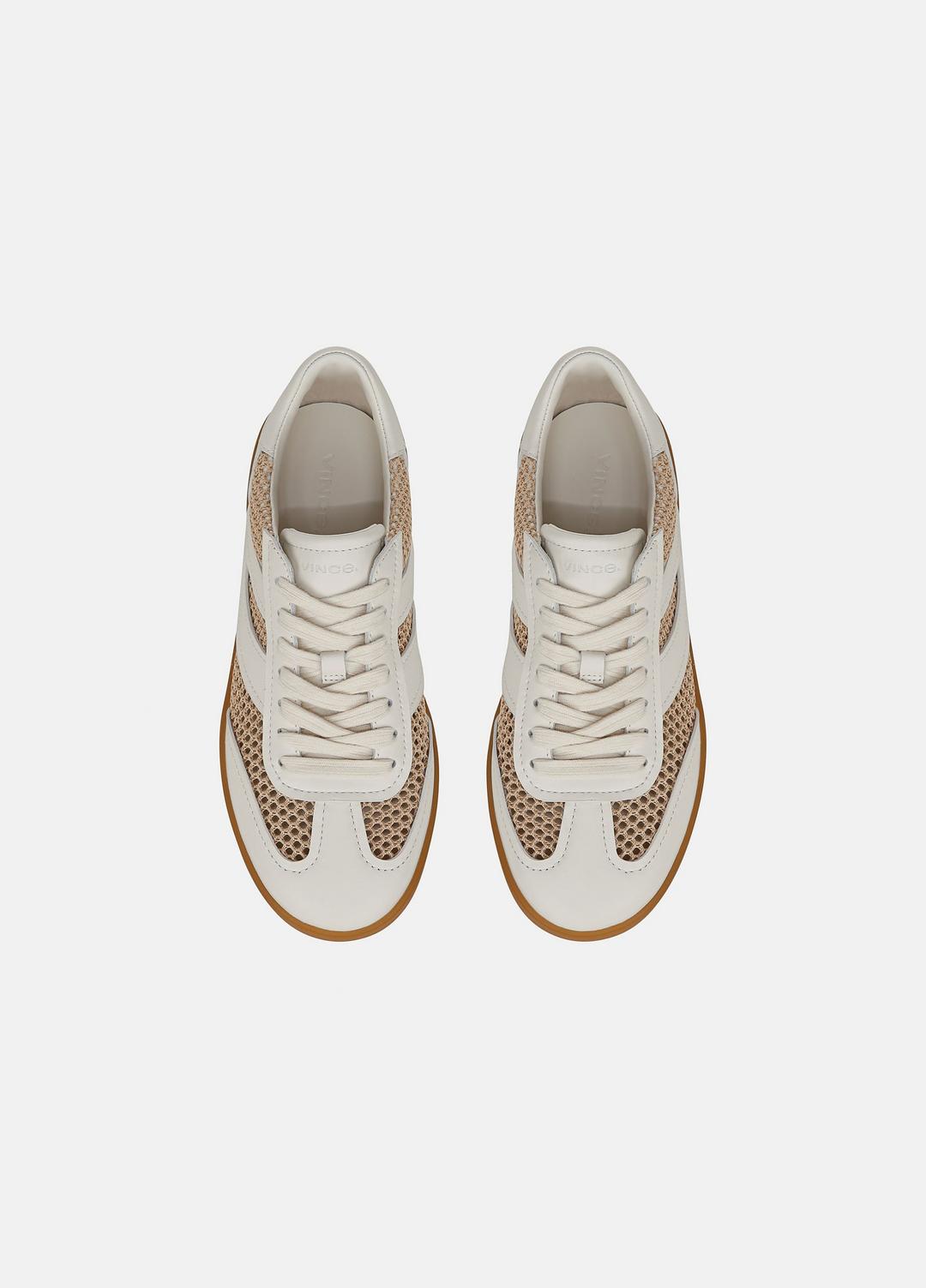 Oasis Netting & Leather Sneaker in Shoes - MILK/MACADEMIA | VINCE Sale