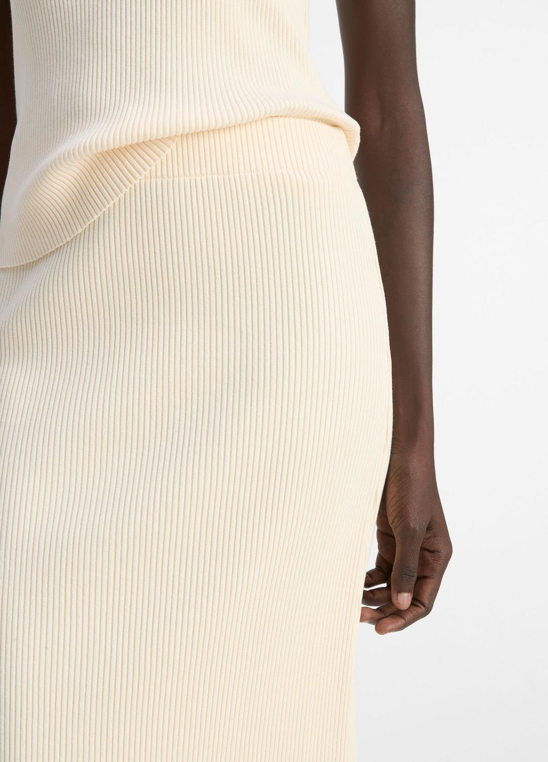 Ribbed Cotton-Blend Midi Skirt in Dresses & Skirts - OAT SHELL | VINCE Sale