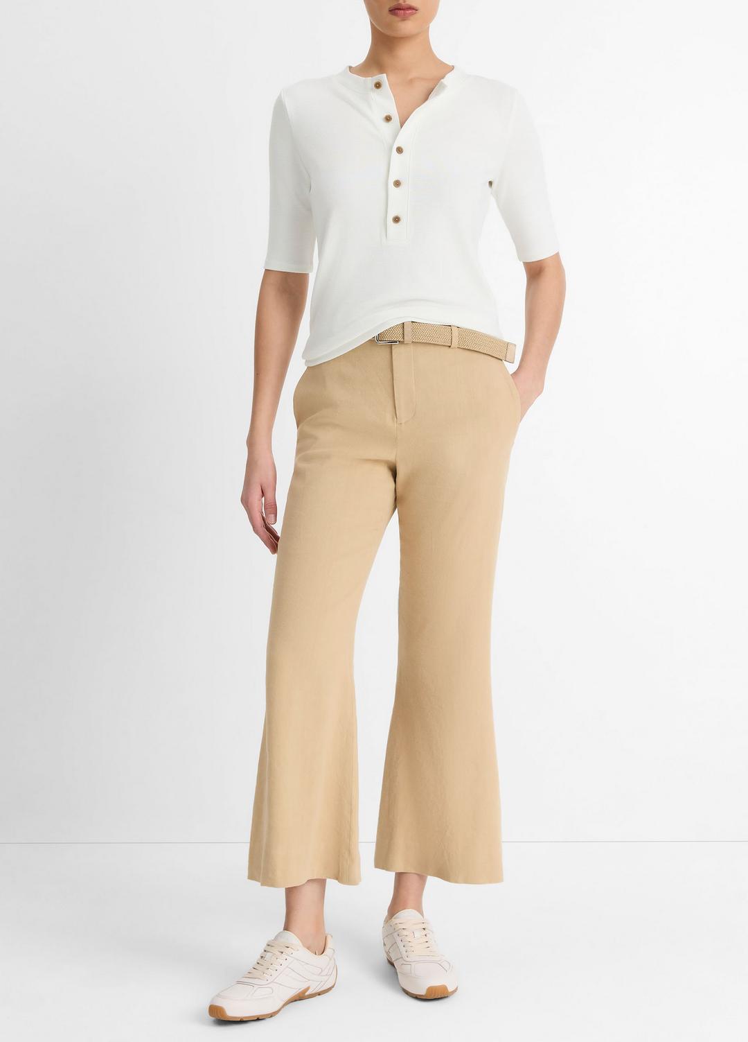 Jersey Elbow-Sleeve Henley in Shirts & Tees - OFF WHITE | VINCE Sale