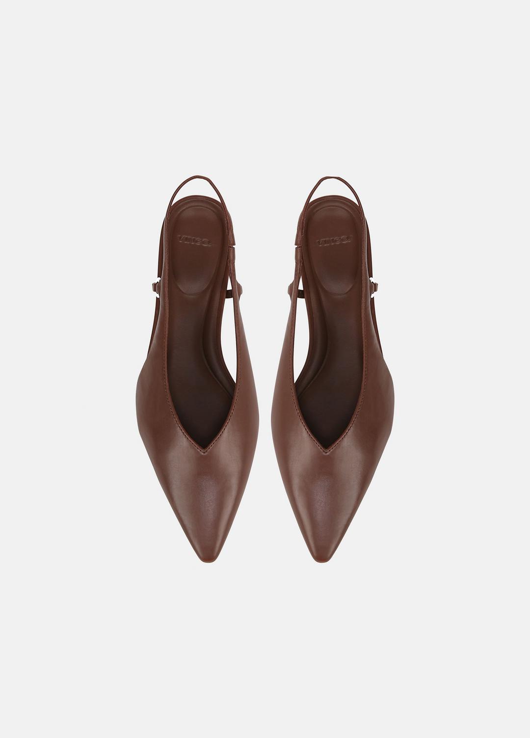 Ines Leather Slingback Flat in Shoes - COFFEE | VINCE Sale