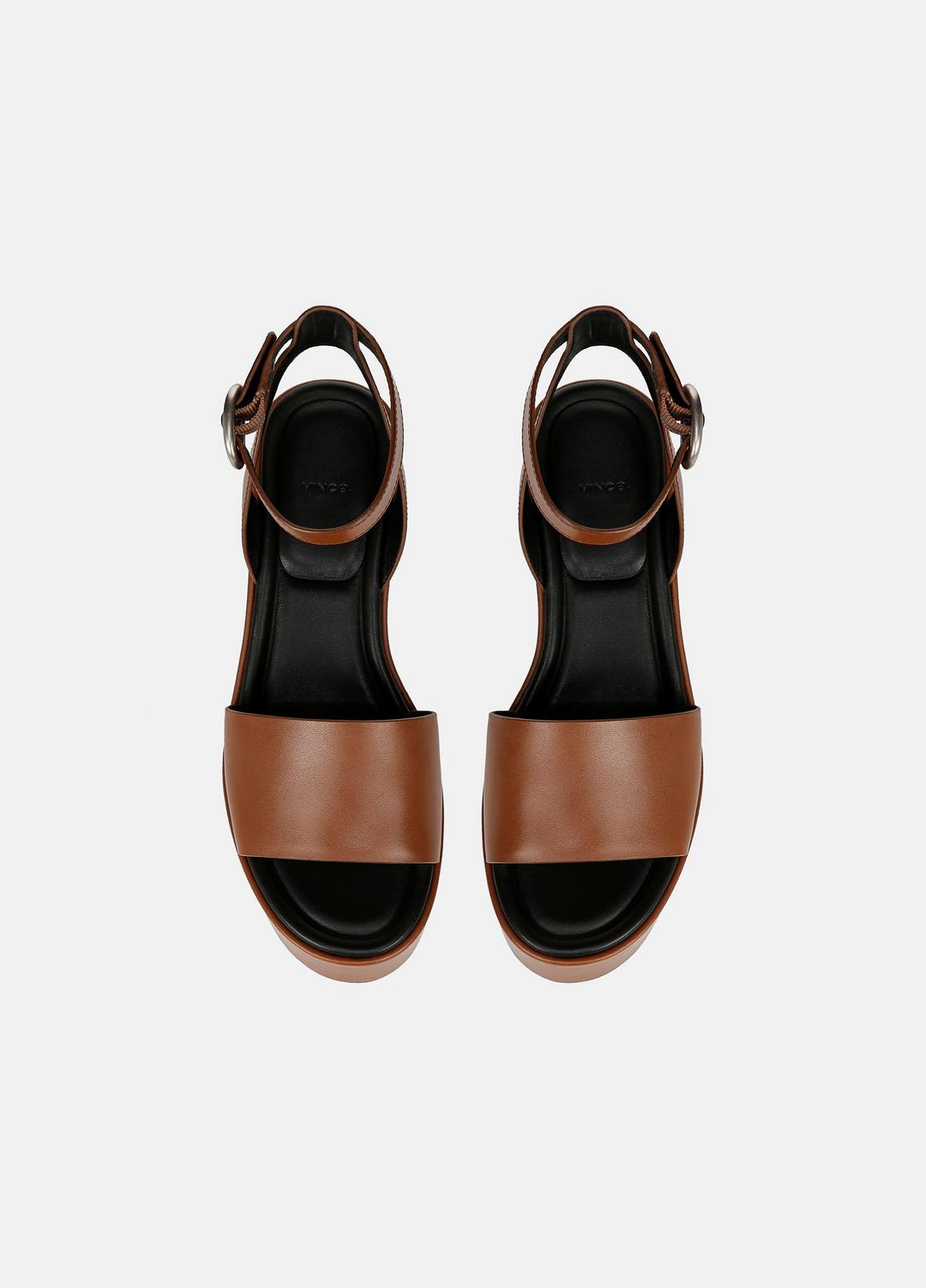 Phillipa Leather Platform Sandal in Shoes - SEQUOIA BROWN | VINCE Sale