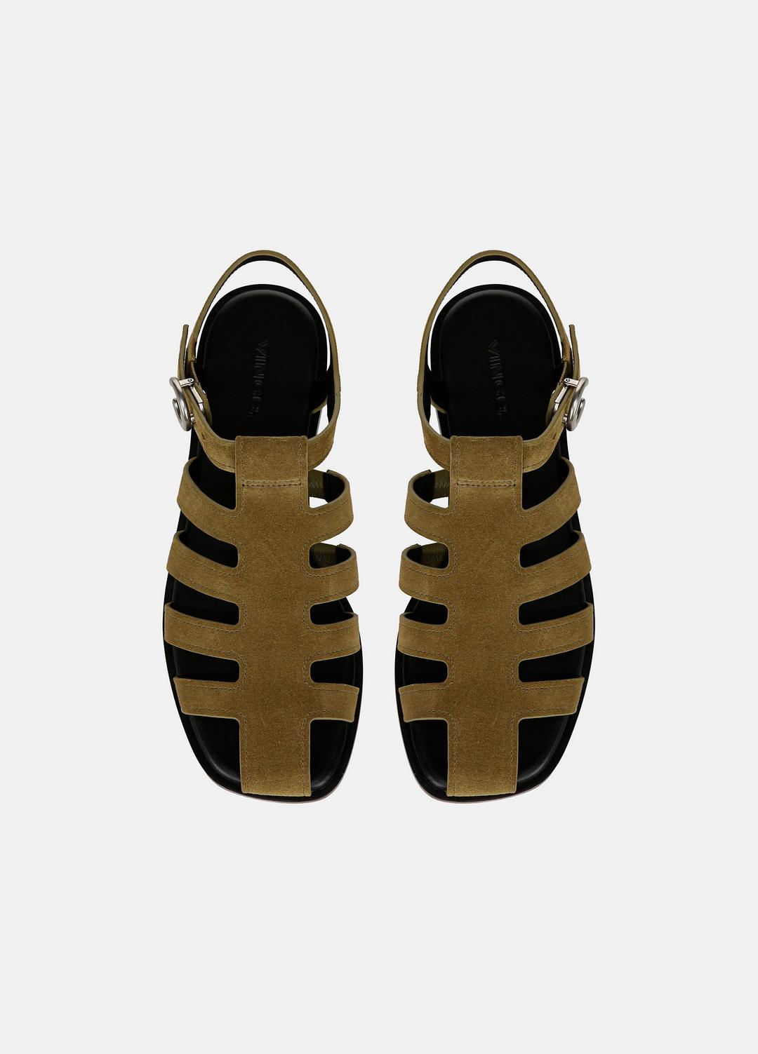 Melina Suede Fisherman Sandal in Shoes - OLIVE WOOD | VINCE Sale