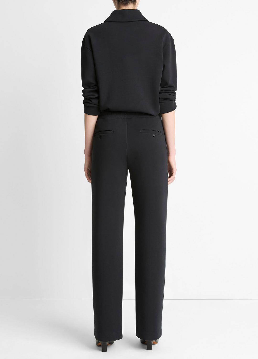 VINCE Women Cotton-Blend Trouser in Trousers BLACK