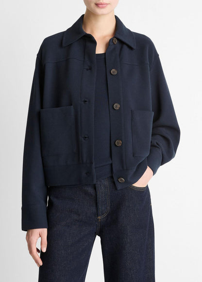 VINCE Women Double-Face Cropped Jacket in Jackets COASTAL BLUE