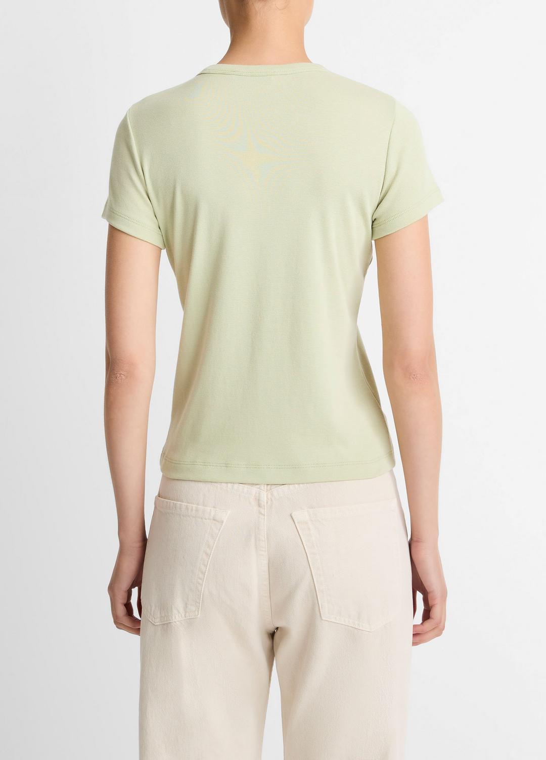 VINCE Women Pima Cotton-Blend '90s Shrunken T-Shirt in Short Sleeve PALE FERN