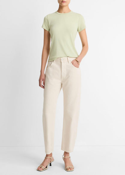 VINCE Women Pima Cotton-Blend '90s Shrunken T-Shirt in Short Sleeve PALE FERN