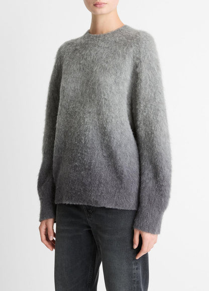 VINCE Women Ombré Alpaca & Wool-Blend Sweater in Crew Neck GREY OMBRE