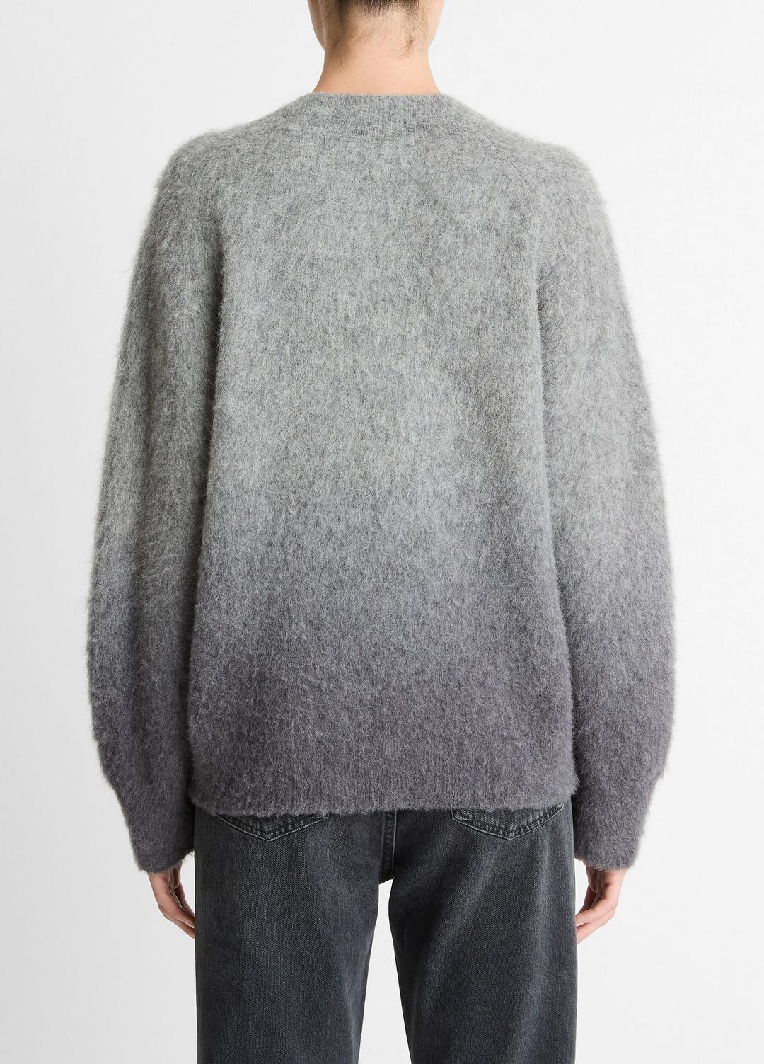VINCE Women Ombré Alpaca & Wool-Blend Sweater in Crew Neck GREY OMBRE