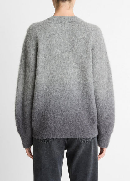 VINCE Women Ombré Alpaca & Wool-Blend Sweater in Crew Neck GREY OMBRE