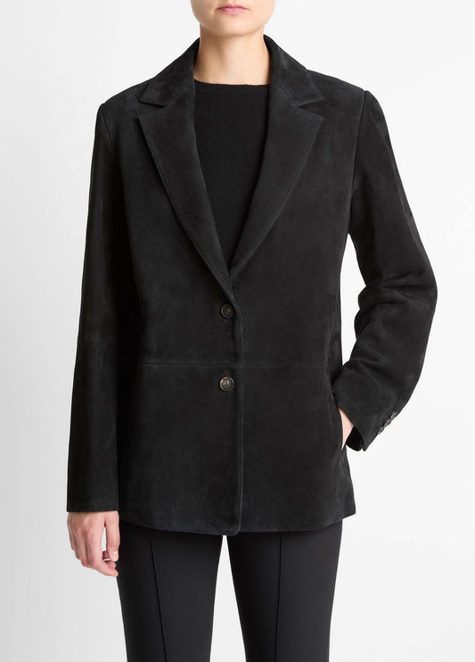 VINCE Women Suede Blazer in Blazers BLACK