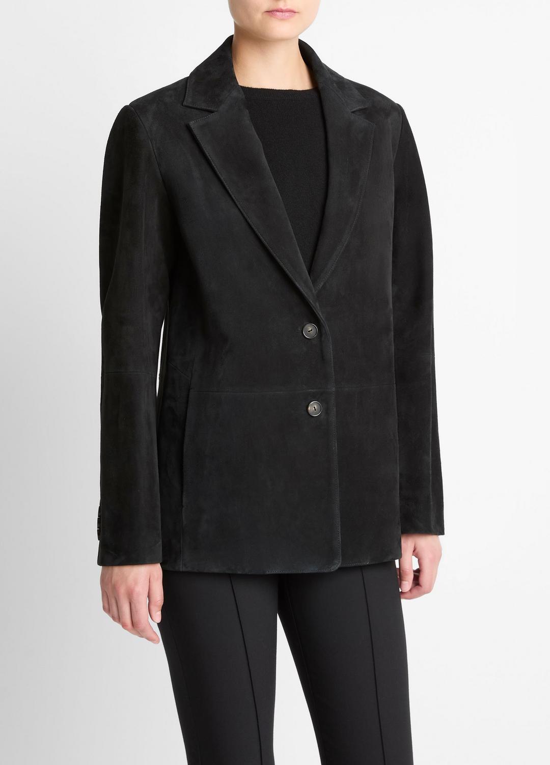 VINCE Women Suede Blazer in Blazers BLACK
