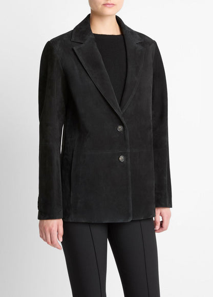 VINCE Women Suede Blazer in Blazers BLACK