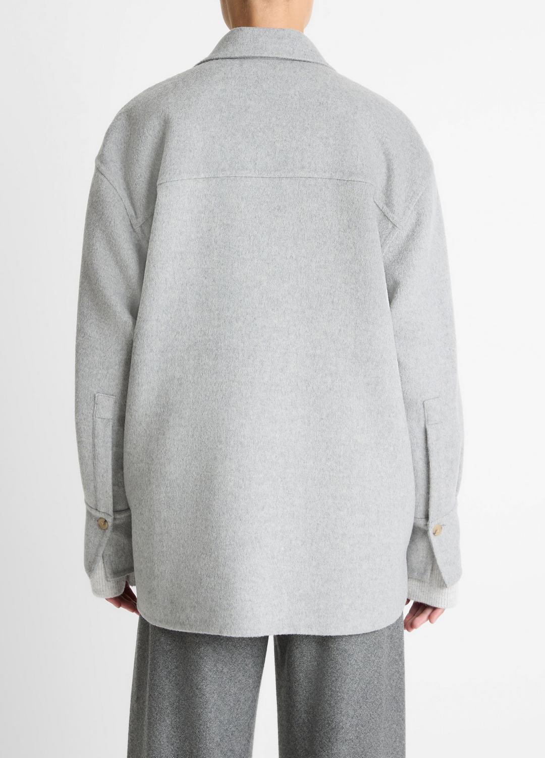 VINCE Women Double-Face Wool & Cashmere-Blend Shirt Jacket in Jackets HEATHER GREY