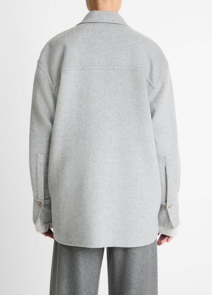 VINCE Women Double-Face Wool & Cashmere-Blend Shirt Jacket in Jackets HEATHER GREY