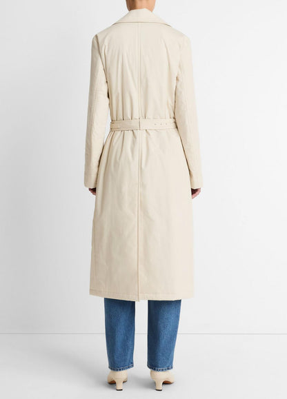 VINCE Women Padded Cotton Long Coat in Coats WHITE TEA