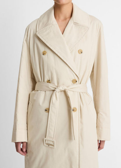 VINCE Women Padded Cotton Long Coat in Coats WHITE TEA
