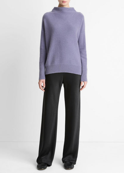 VINCE Women Plush Cashmere Funnel-Neck Sweater in Turtleneck MAUVE IRIS