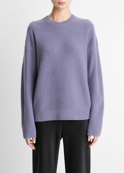 VINCE Women Plush Cashmere Crew Neck Sweater in Crew Neck MAUVE IRIS