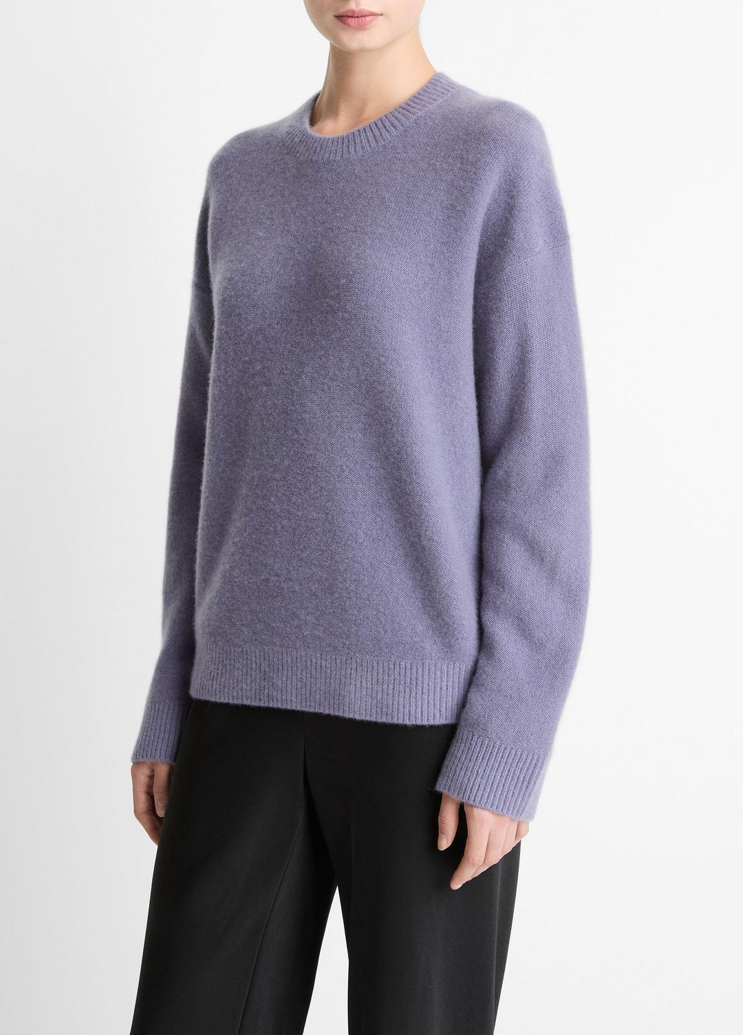 VINCE Women Plush Cashmere Crew Neck Sweater in Crew Neck MAUVE IRIS