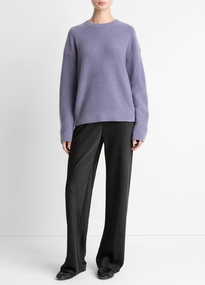 VINCE Women Plush Cashmere Crew Neck Sweater in Crew Neck MAUVE IRIS