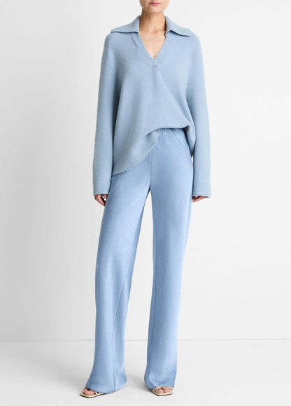 VINCE Women Colette High-Rise Fluid Satin Bias Pant in Trousers PACIFIC