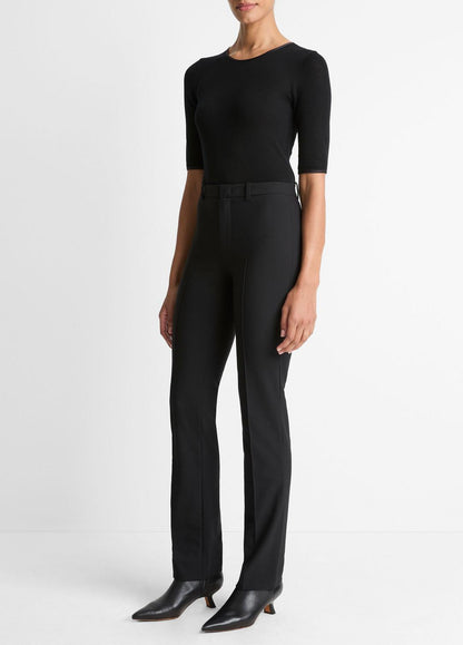 VINCE Women Cotton-Blend Slim Cigarette Pant in Trousers BLACK