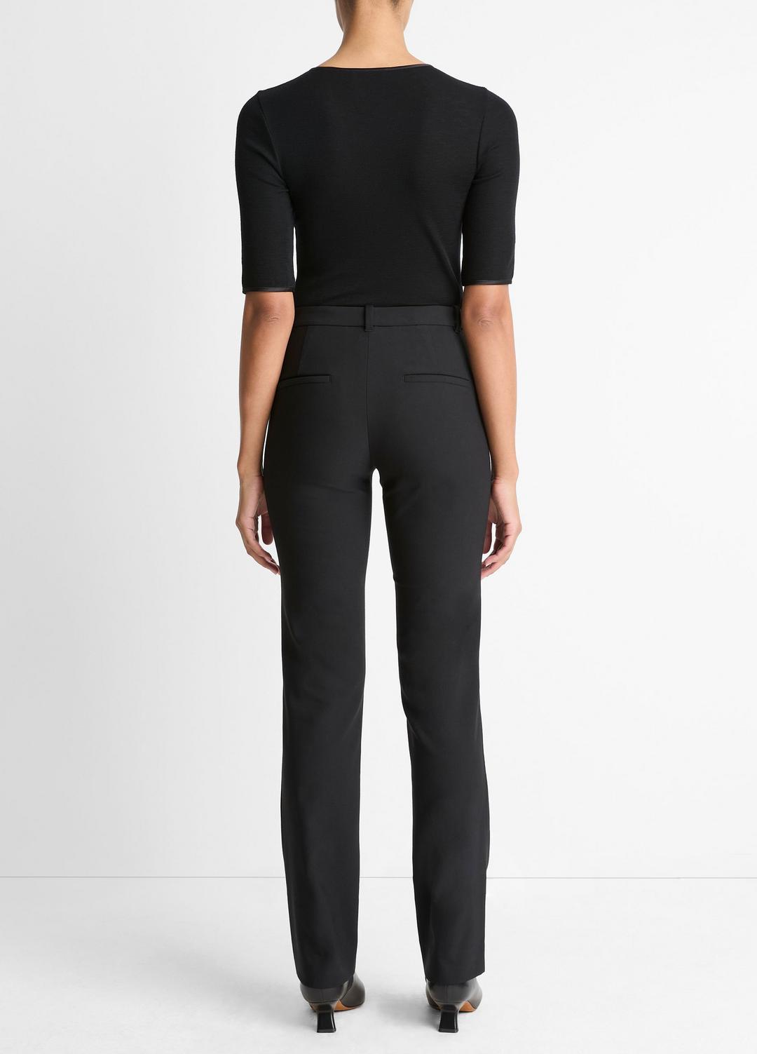 VINCE Women Cotton-Blend Slim Cigarette Pant in Trousers BLACK