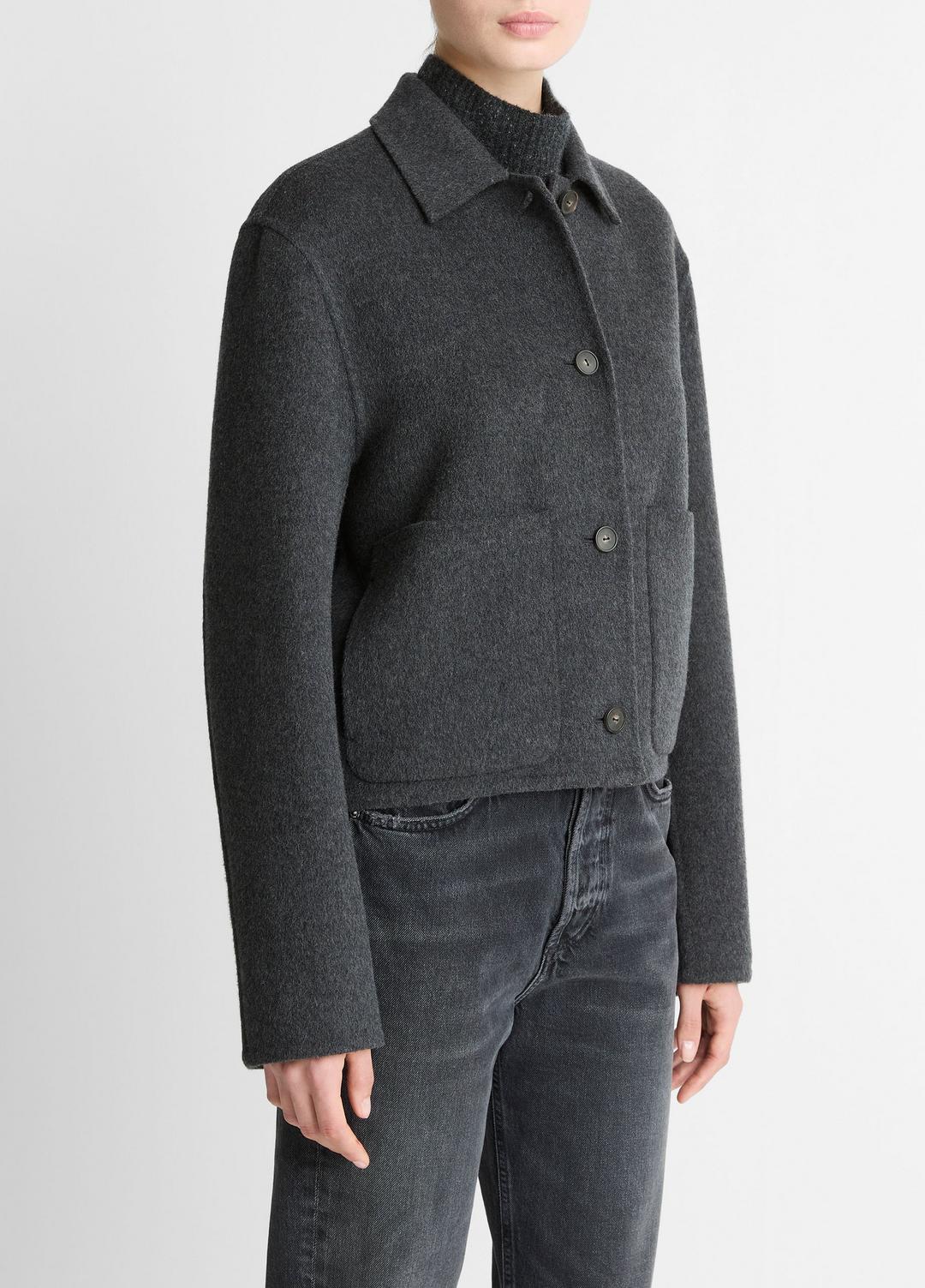 VINCE Women Wool & Cashmere-Blend Short Jacket in Jackets CHARCOAL