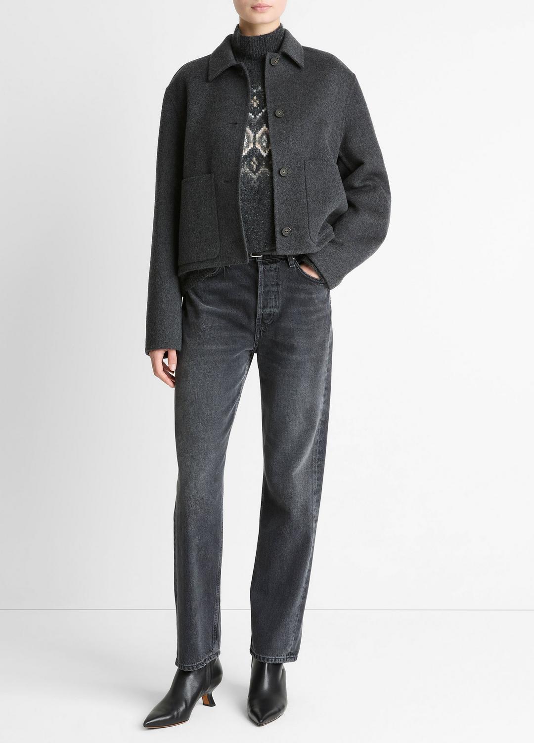 VINCE Women Wool & Cashmere-Blend Short Jacket in Jackets CHARCOAL