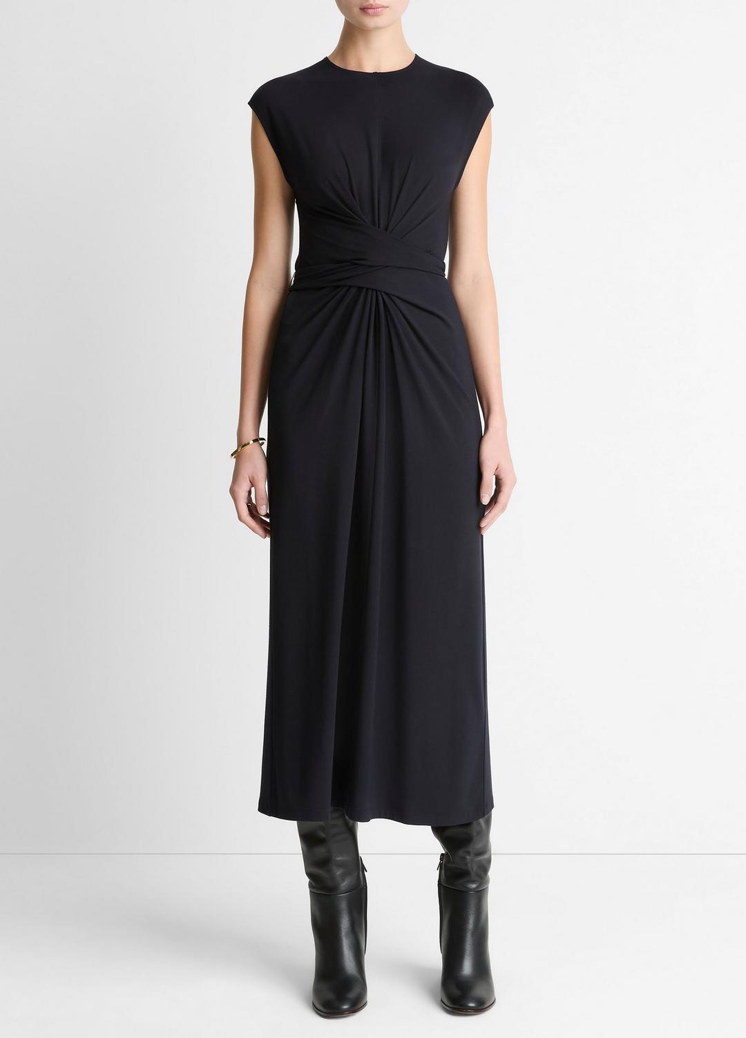 VINCE Women Jersey Wrap Midi Dress in Dresses COASTAL BLUE
