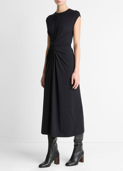 VINCE Women Jersey Wrap Midi Dress in Dresses COASTAL BLUE