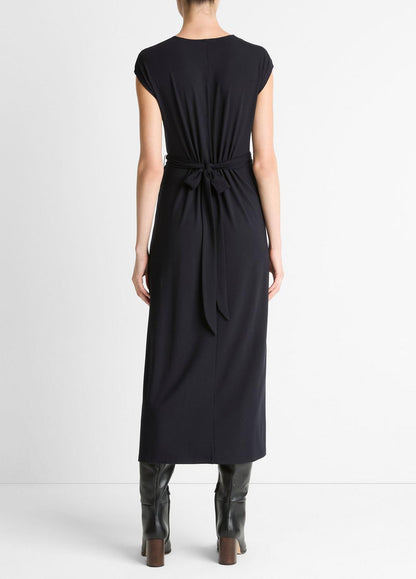 VINCE Women Jersey Wrap Midi Dress in Dresses COASTAL BLUE