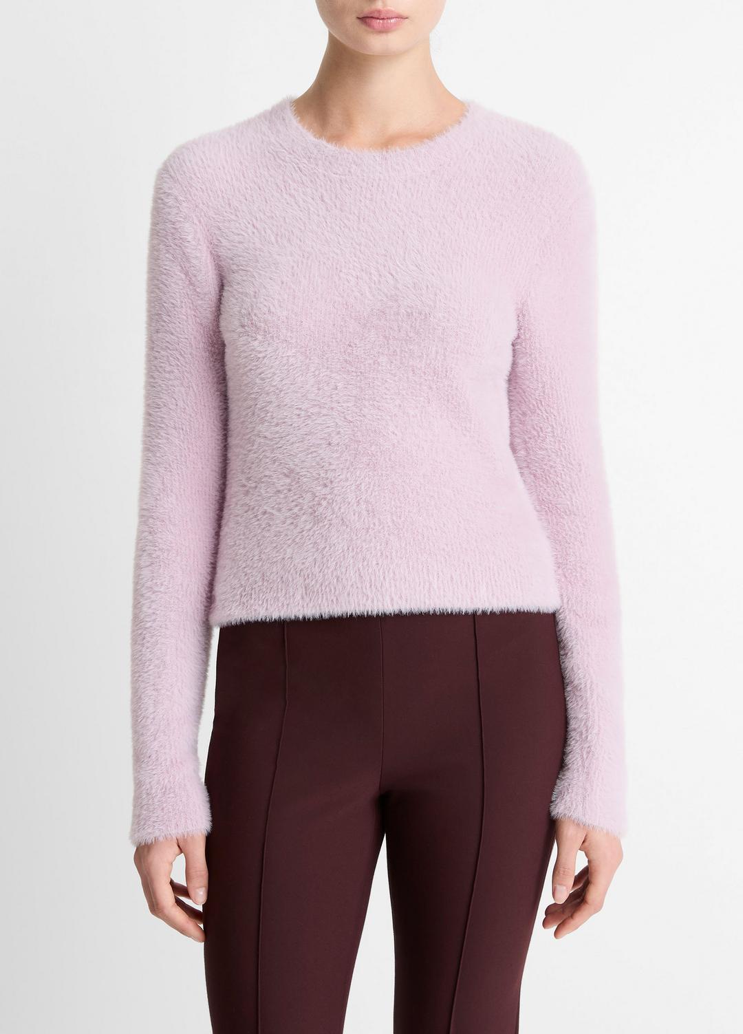 VINCE Women Eyelash Crew Neck Sweater in Crew Neck IRIS QUARTZ
