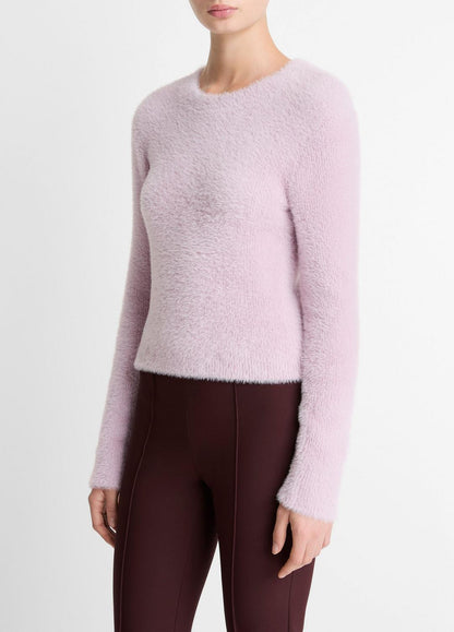 VINCE Women Eyelash Crew Neck Sweater in Crew Neck IRIS QUARTZ