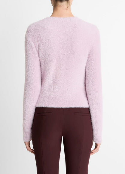 VINCE Women Eyelash Crew Neck Sweater in Crew Neck IRIS QUARTZ