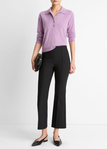 VINCE Women Cashmere-Silk Polo Sweater in Cashmere MULBERRY