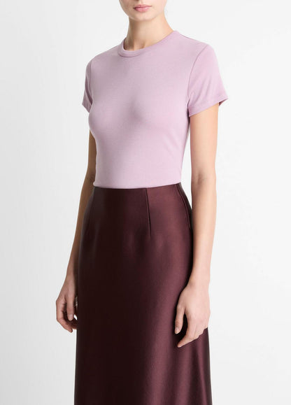 VINCE Women Pima Cotton-Blend '90s Shrunken T-Shirt in Short Sleeve AMETHYST