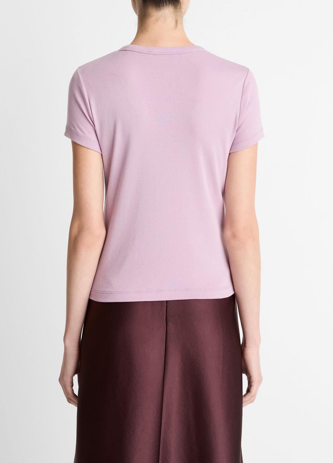 VINCE Women Pima Cotton-Blend '90s Shrunken T-Shirt in Short Sleeve AMETHYST