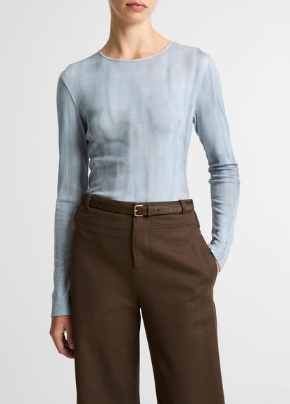 VINCE Women Washed Ombré Pima Cotton-Blend Long-Sleeve T-Shirt in Long Sleeve AZURA WASH