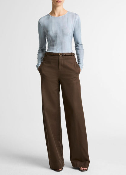 VINCE Women Washed Ombré Pima Cotton-Blend Long-Sleeve T-Shirt in Long Sleeve AZURA WASH