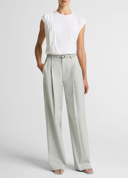 Pima Cotton-Blend Draped Relaxed Top in Tank Tops - OPTIC WHITE | VINCE Women