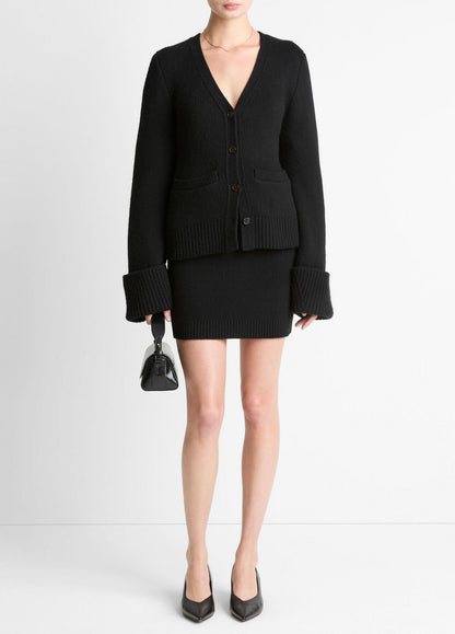 VINCE Women Double-Face Wool & Cashmere-Blend Cardigan in Cardigans BLACK