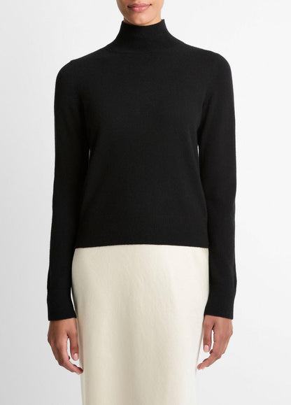 VINCE Women Cashmere Turtleneck Sweater in Turtleneck BLACK