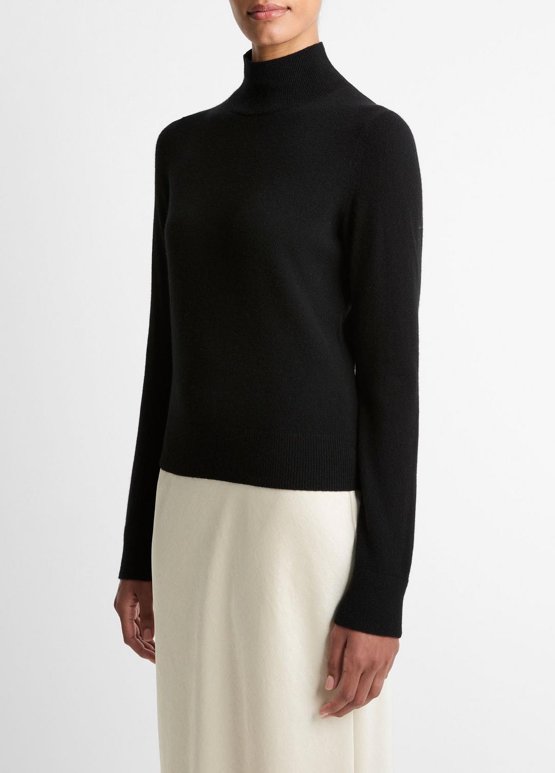 VINCE Women Cashmere Turtleneck Sweater in Turtleneck BLACK