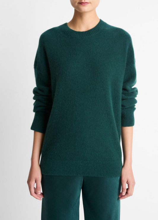 VINCE Women Plush Cashmere Crew Neck Sweater in Crew Neck JUNIPER